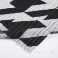 Tessuto con stampa geometrica motivo a costine speciale nero grigio